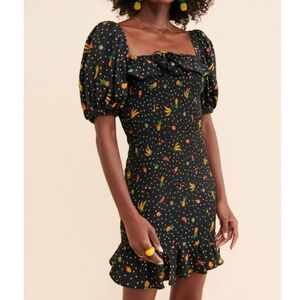 NWOT | Farm Rio Tiny Fruits Smocked Mini Dress | Sz S
